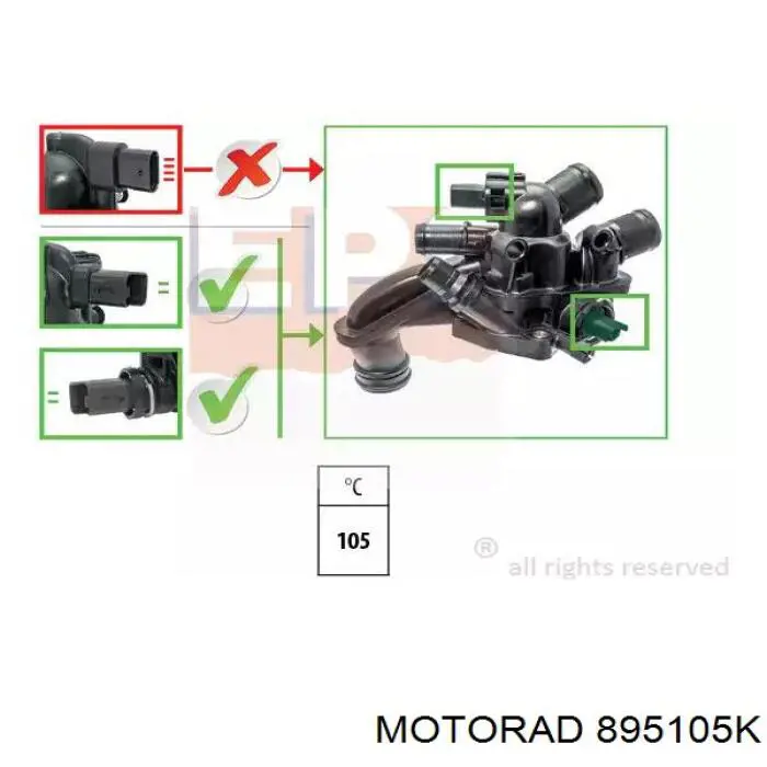 Do koszyka 895105K Motorad Obudowa termostatu