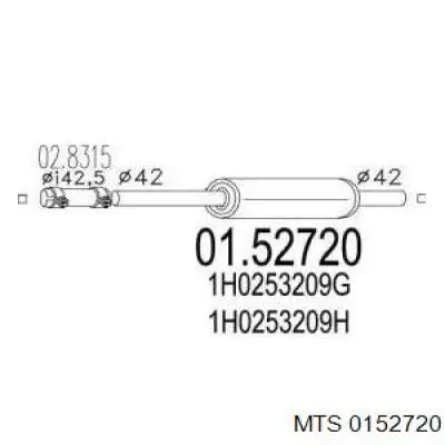 01.52720 MTS tłumik, środkowa część