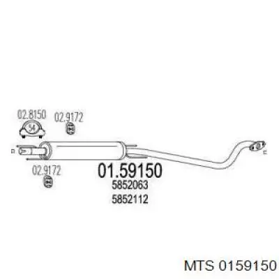 0159150 MTS Tłumik, tylna część