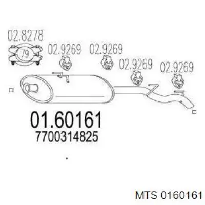 Do koszyka 9162596 Opel Tłumik, tylna część