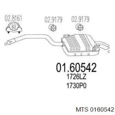 Tłumik, tylna część MTS 0160542 cena, od 118,27 USD