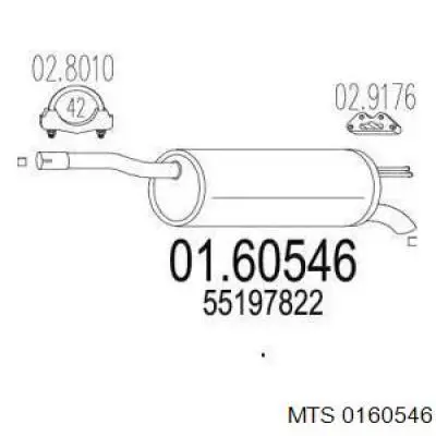 Tłumik, tylna część Fiat/Alfa/Lancia 51823496 cena, od 84,96 USD