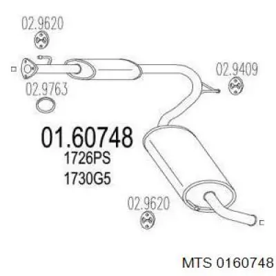 Tłumik, tylna część 1355371080 Fiat/Alfa/Lancia