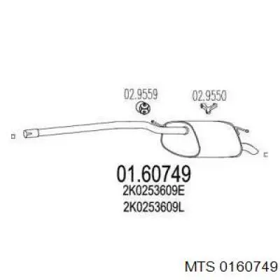 Tłumik, tylna część MTS 0160749 cena, od 74,37 USD