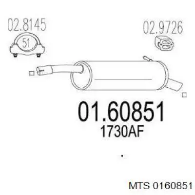 Tłumik, tylna część Peugeot/Citroen 00001730AC cena, od 57,80 USD