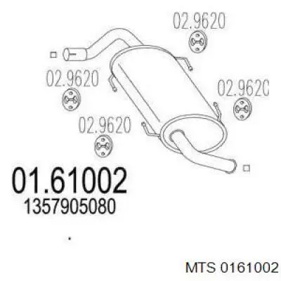 Do koszyka 1357636080 Fiat/Alfa/Lancia Tłumik, tylna część