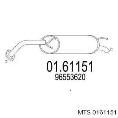 Tłumik, tylna część MTS 0161151 cena, od 80,16 USD
