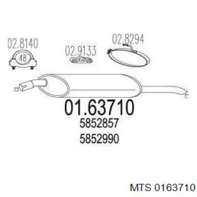 01.63710 MTS tłumik, tylna część