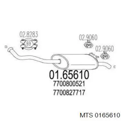 Tłumik, tylna część do Renault 19 I B53, C53