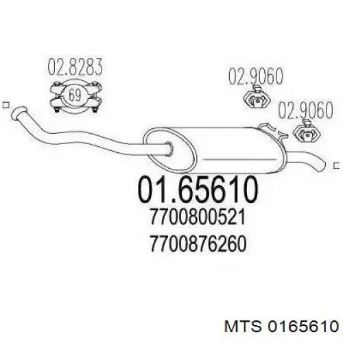 Tłumik, tylna część Renault (RVI) 7700876260 cena, od 66,95 USD