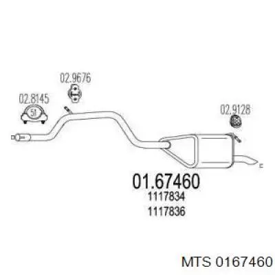 Tłumik, tylna część MTS 0167460 cena, od 97,21 USD