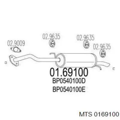 Tłumik, tylna część do Mazda 323 F IV BG
