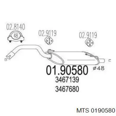 Tłumik, tylna część Volvo 440 K hatchback (445) (1988 - 1996) cena, od 109,46 USD