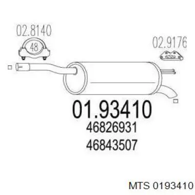 Do koszyka 51823496 Fiat/Alfa/Lancia Tłumik, tylna część