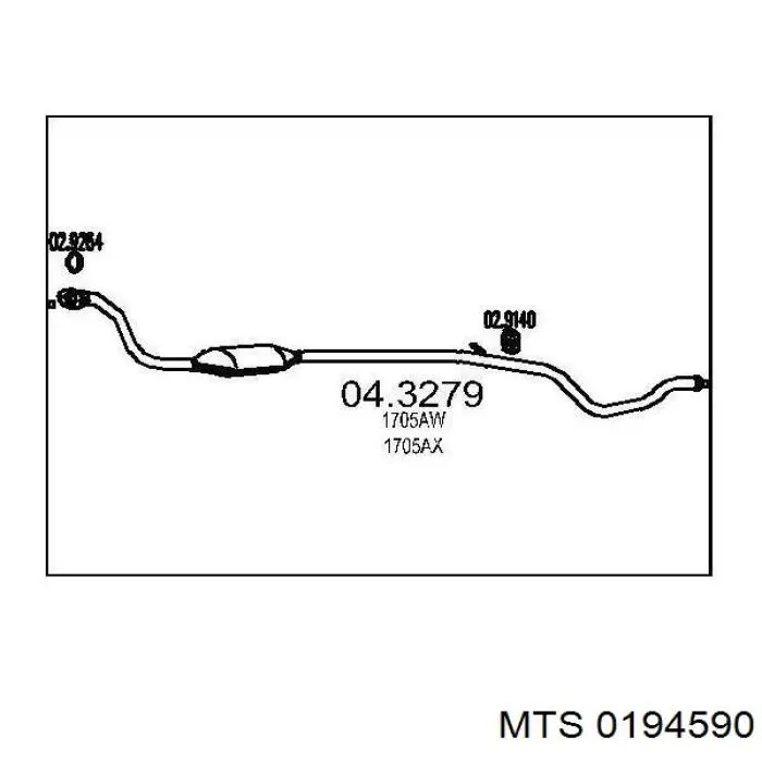 Tłumik, tylna część MTS 0194590 cena, od 56,68 USD