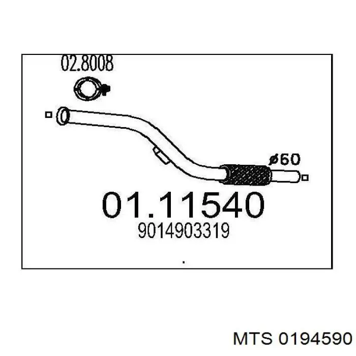 Tłumik, tylna część 0194590 MTS