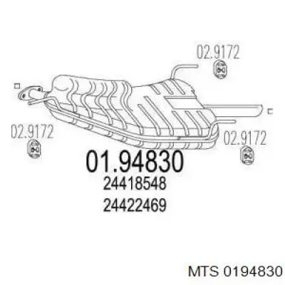 Tłumik, tylna część MTS 0194830 cena, od 51,05 USD