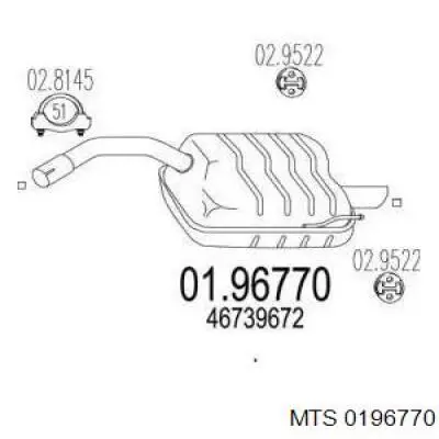 Do koszyka 46739672 Fiat/Alfa/Lancia Tłumik, tylna część