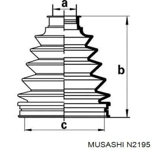 Do koszyka N2195 Musashi Uszczelniacz półosi lewej mostu przedniego
