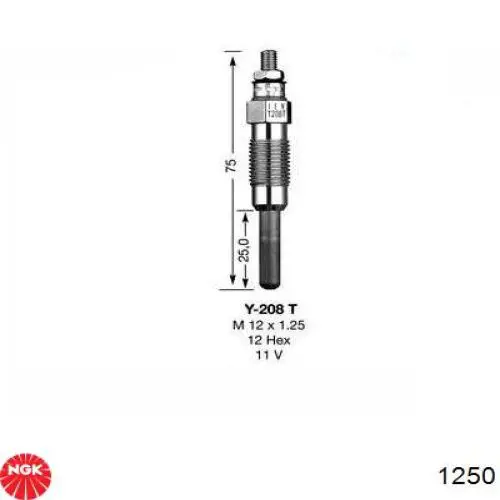Świeca żarowa NGK 1250 cena, od 8,36 USD