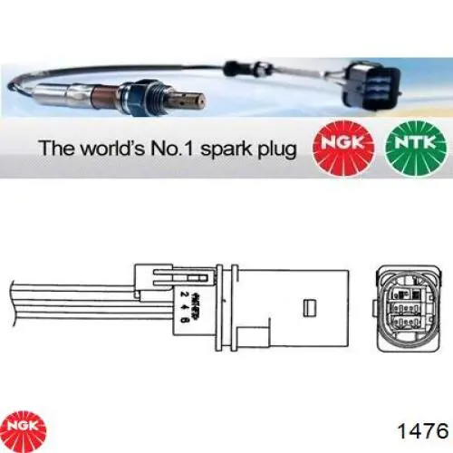 Sonda lambda czujnik tlenu przed katalizatorem NGK 1476 cena, od 108,68 USD