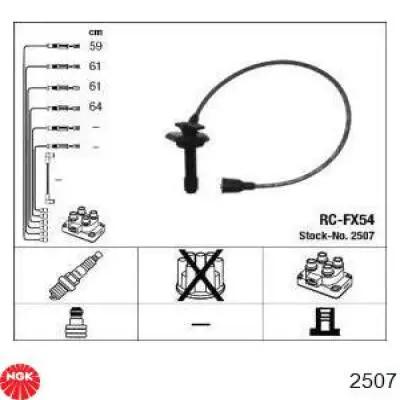 Zestaw przewodów wysokiego napięcia NGK 2507 cena, od 67,86 USD