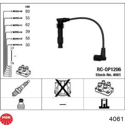 Zestaw przewodów wysokiego napięcia NGK 4061 cena, od 46,92 USD