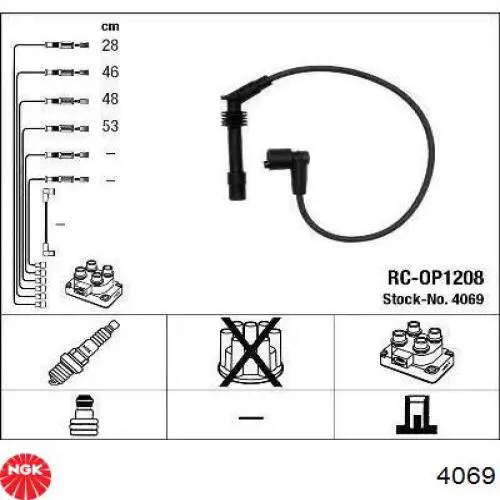 Zestaw przewodów wysokiego napięcia NGK 4069 cena, od 37,26 USD