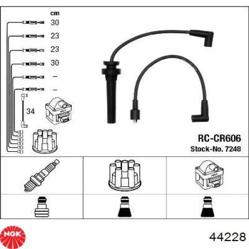 Zestaw przewodów wysokiego napięcia NGK 44228 cena, od 43,04 USD
