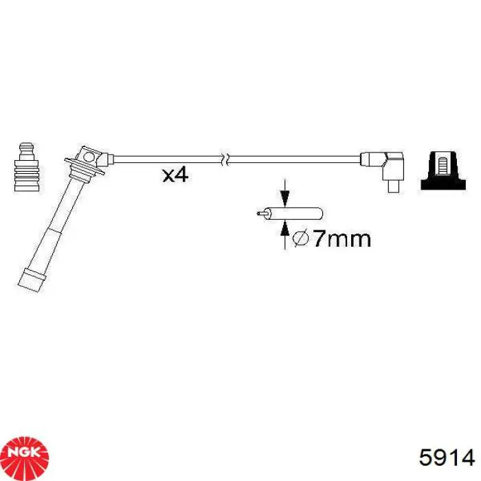 Zestaw przewodów wysokiego napięcia NGK 5914 cena, od 42,34 USD