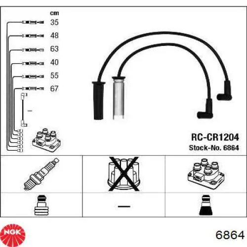 Zestaw przewodów wysokiego napięcia NGK 6864 cena, od 44,65 USD