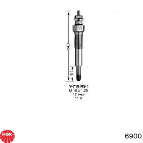 Świeca żarowa NGK 6900 cena, od 8,42 USD