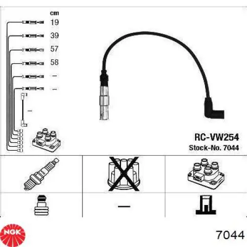 Do koszyka 7044 NGK Zestaw przewodów wysokiego napięcia