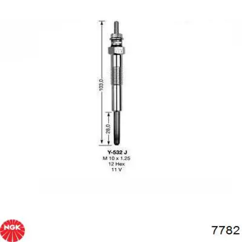 Świeca żarowa NGK 7782 cena, od 14,54 USD