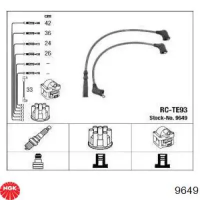 Zestaw przewodów wysokiego napięcia Toyota 9091922105 cena, od 21,83 USD