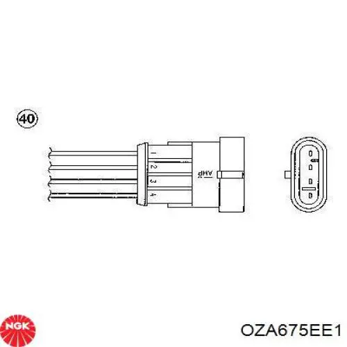 Sonda lambda, czujnik tlenu OZA675EE1 NGK