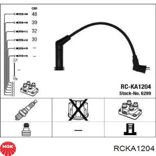 RC-KA1204 NGK zestaw przewodów wysokiego napięcia