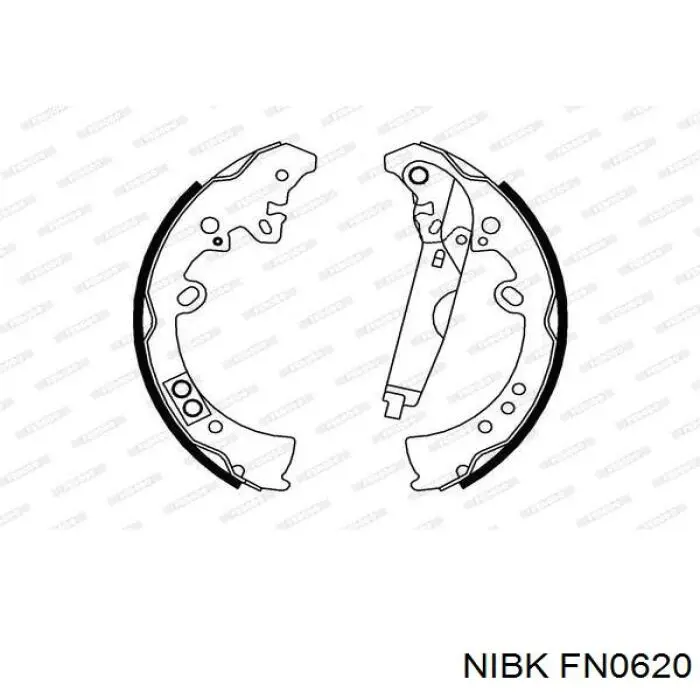 Klocki hamulcowe tylne bębnowe Nibk FN0620 cena, od 54,61 USD