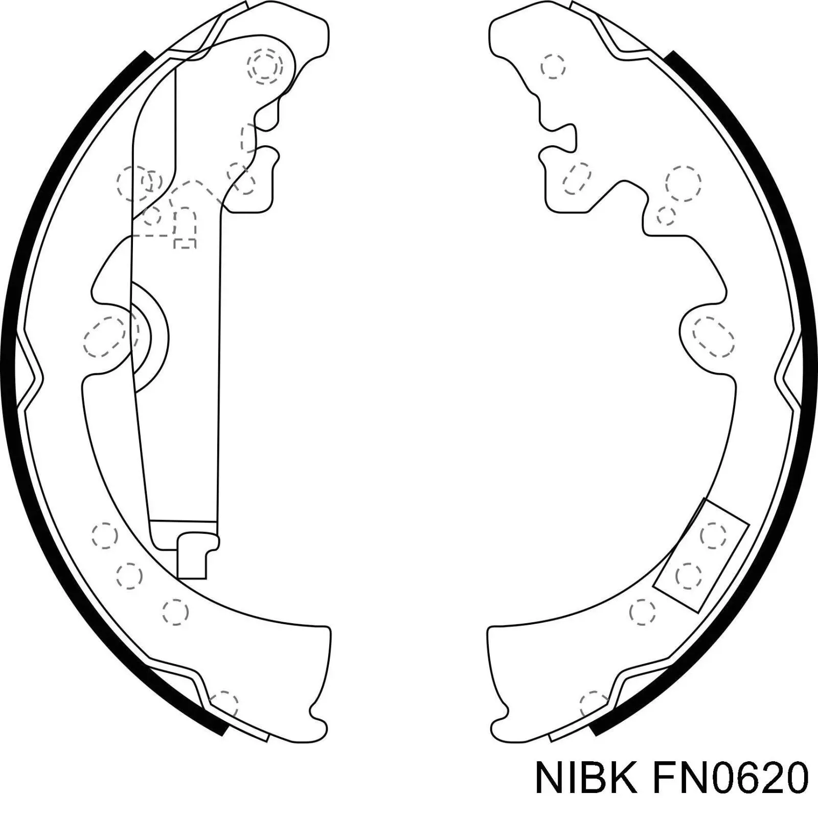 FN0620 Nibk Klocki hamulcowe tylne bębnowe