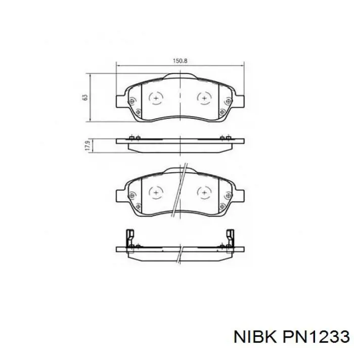 Klocki hamulcowe przednie tarczowe Nibk PN1233 cena, od 26,49 USD
