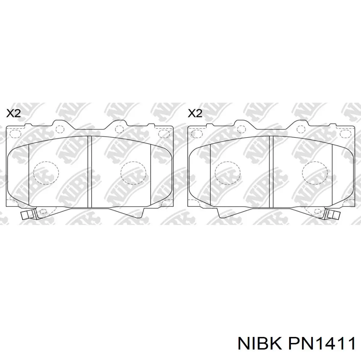 PN1411 Nibk Klocki hamulcowe przednie tarczowe