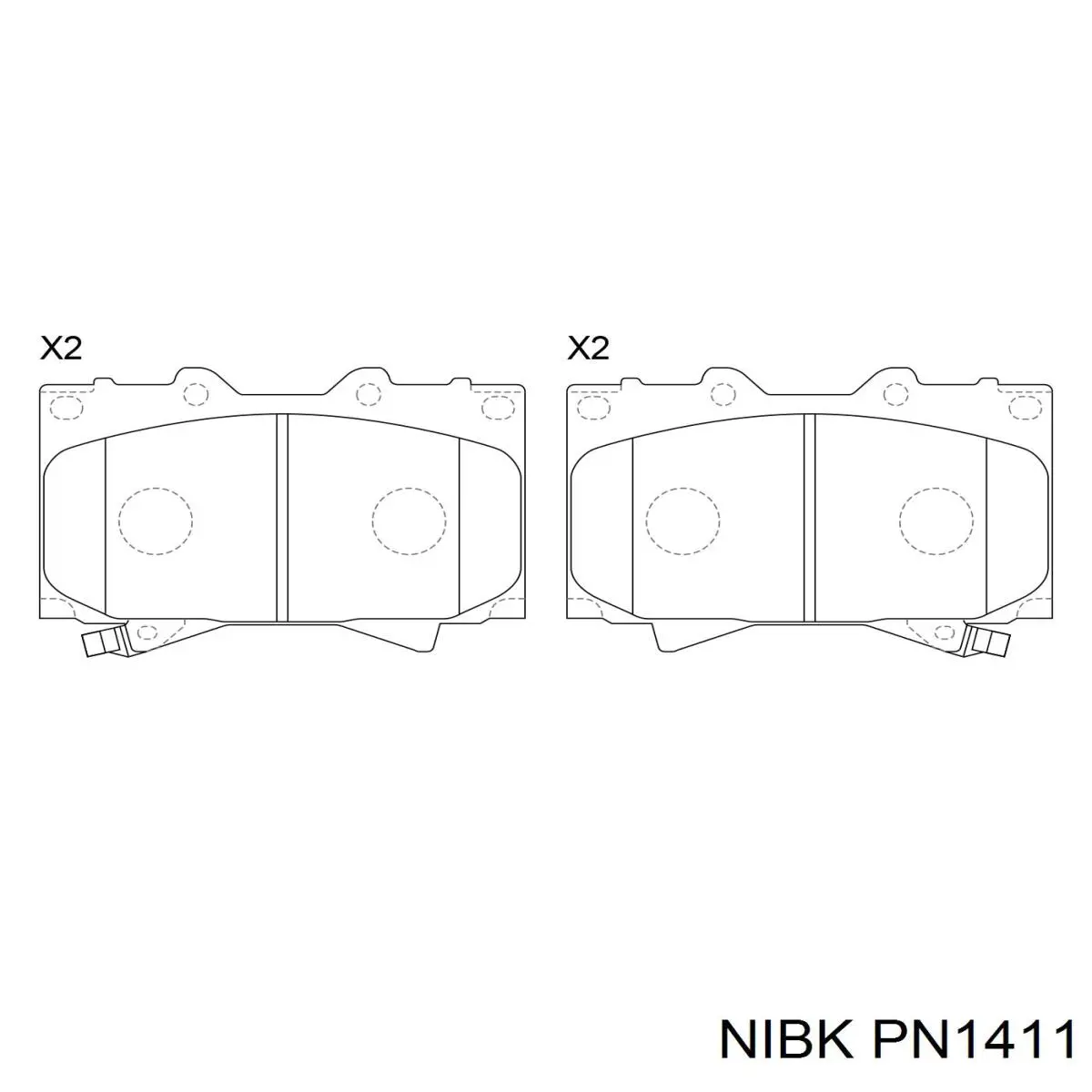 Klocki hamulcowe przednie tarczowe Nibk PN1411 cena, od 25,58 USD