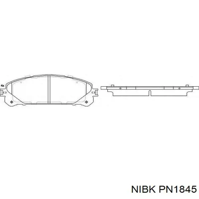 Klocki hamulcowe przednie tarczowe Nibk PN1845 cena, od 32,48 USD