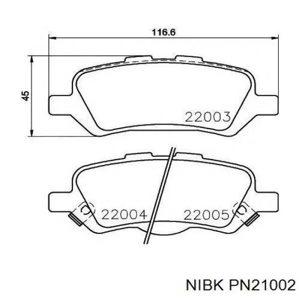 Okładziny (klocki) do hamulców tarczowych tylne Nibk PN21002 cena, od 60,21 USD