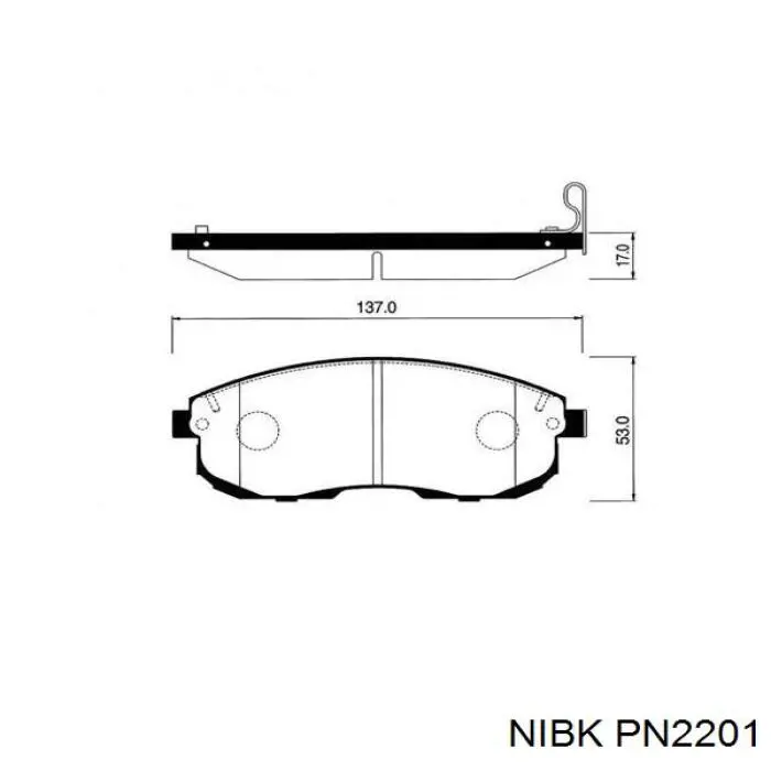 Klocki hamulcowe przednie tarczowe Nibk PN2201 cena, od 29,02 USD