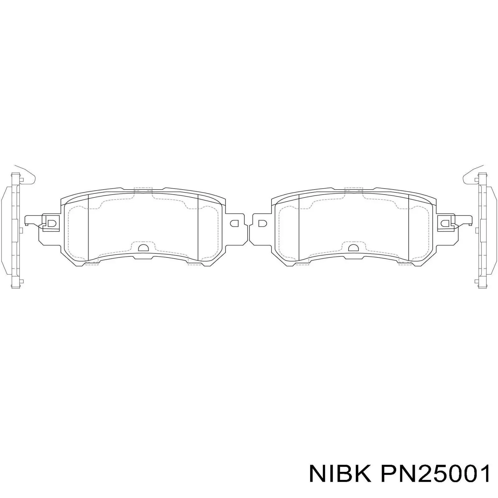PN25001 Nibk Okładziny (klocki) do hamulców tarczowych tylne