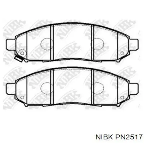 Klocki hamulcowe przednie tarczowe Nibk PN2517 cena, od 29,66 USD