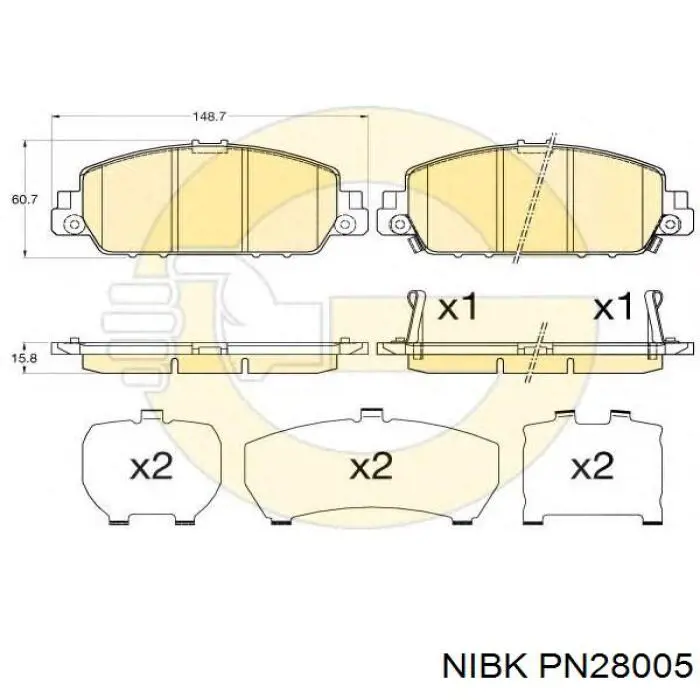 Klocki hamulcowe przednie tarczowe PN28005 Nibk