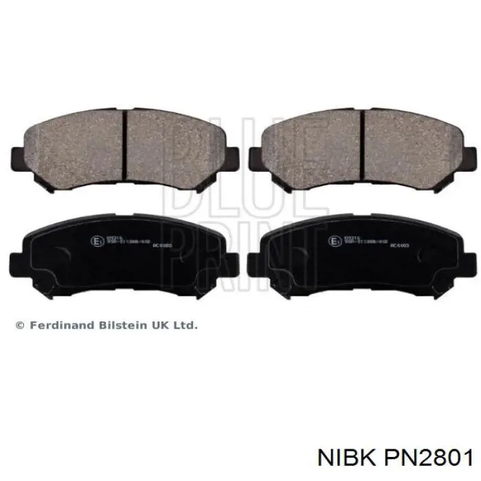Klocki hamulcowe przednie tarczowe Nibk PN2801 cena, od 26,90 USD