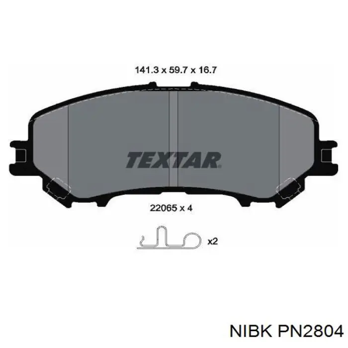 Klocki hamulcowe przednie tarczowe Nibk PN2804 cena, od 26,82 USD